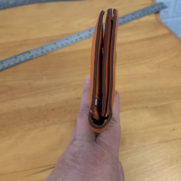 Hermès Bearn Soufflet Wallet Orange Epsom Leather Vintage FAIR CONDITION - Picture 5 of 15